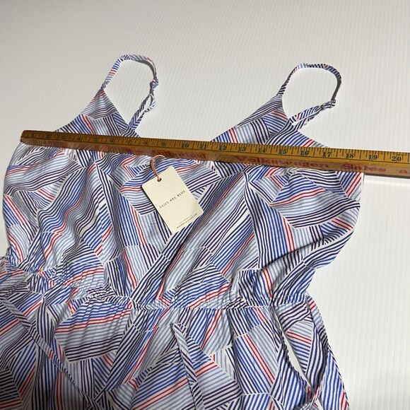 Skies Are Blue Jumpsuit Women’s L Large  Geometric Print Sleeveless Tie Belt NWT - Picture 11 of 14